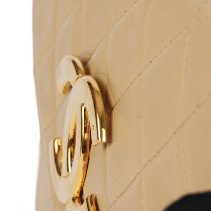 Chanel Beige Quilted Lambskin Vintage Mini Classic Single Flap Bag