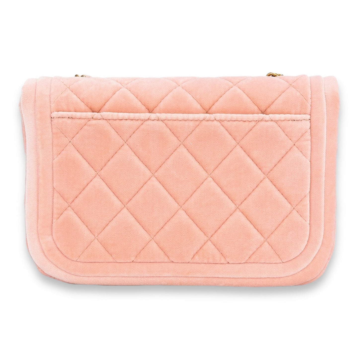 Seasonal CC Mini Pink Shoulder Bag in Velvet, Gold hardware