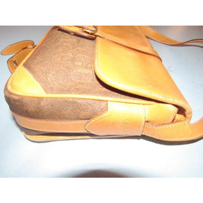 Gucci Gg Supreme Shoulder Heavy Gucci Logo In Brown Coated Canvas And Leather Cross Body Bag