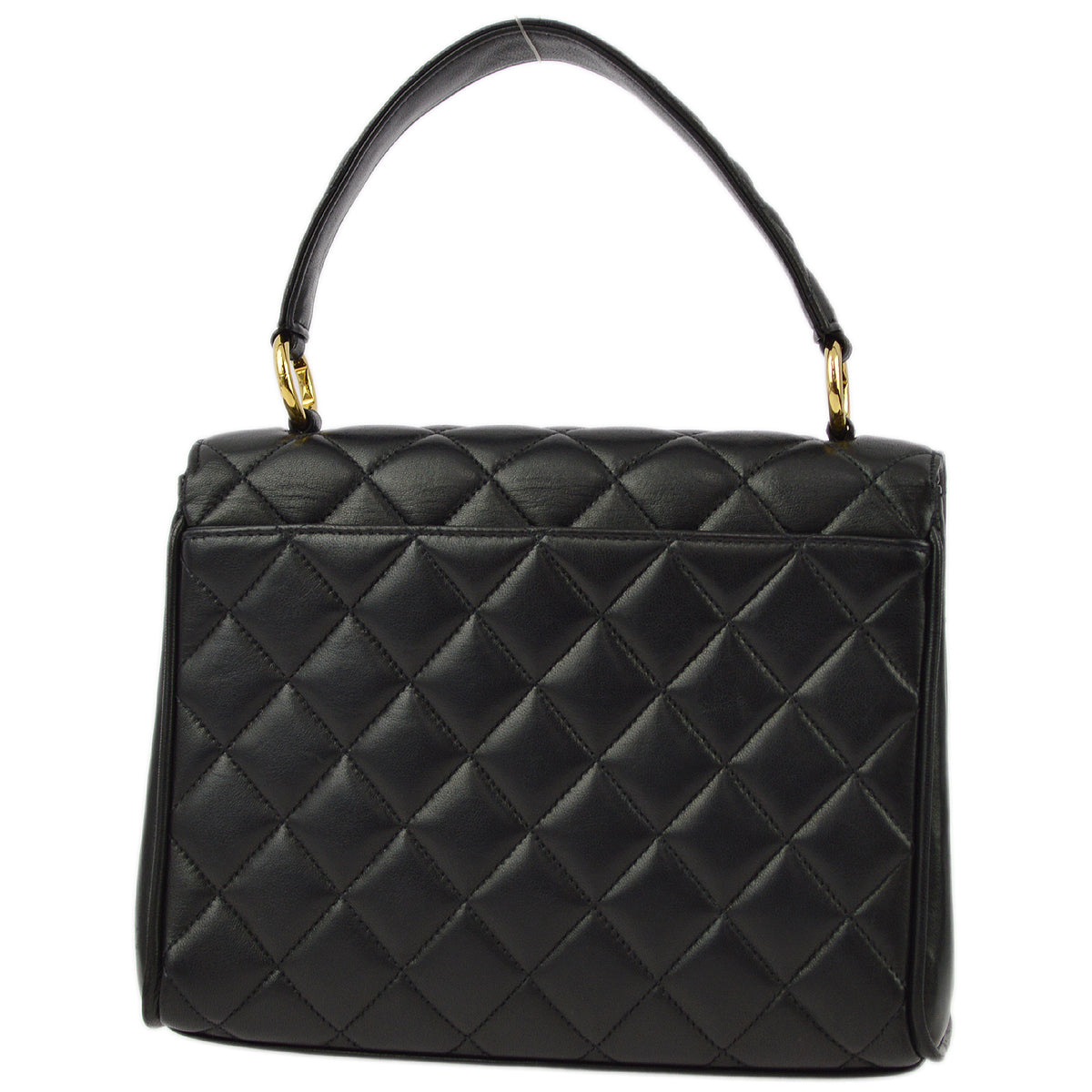 Chanel Black Lambskin Straight Flap HandBag
