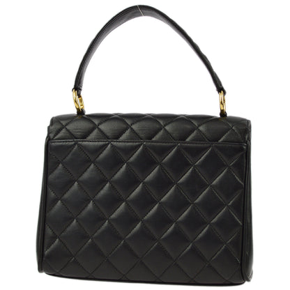Chanel Black Lambskin Straight Flap HandBag