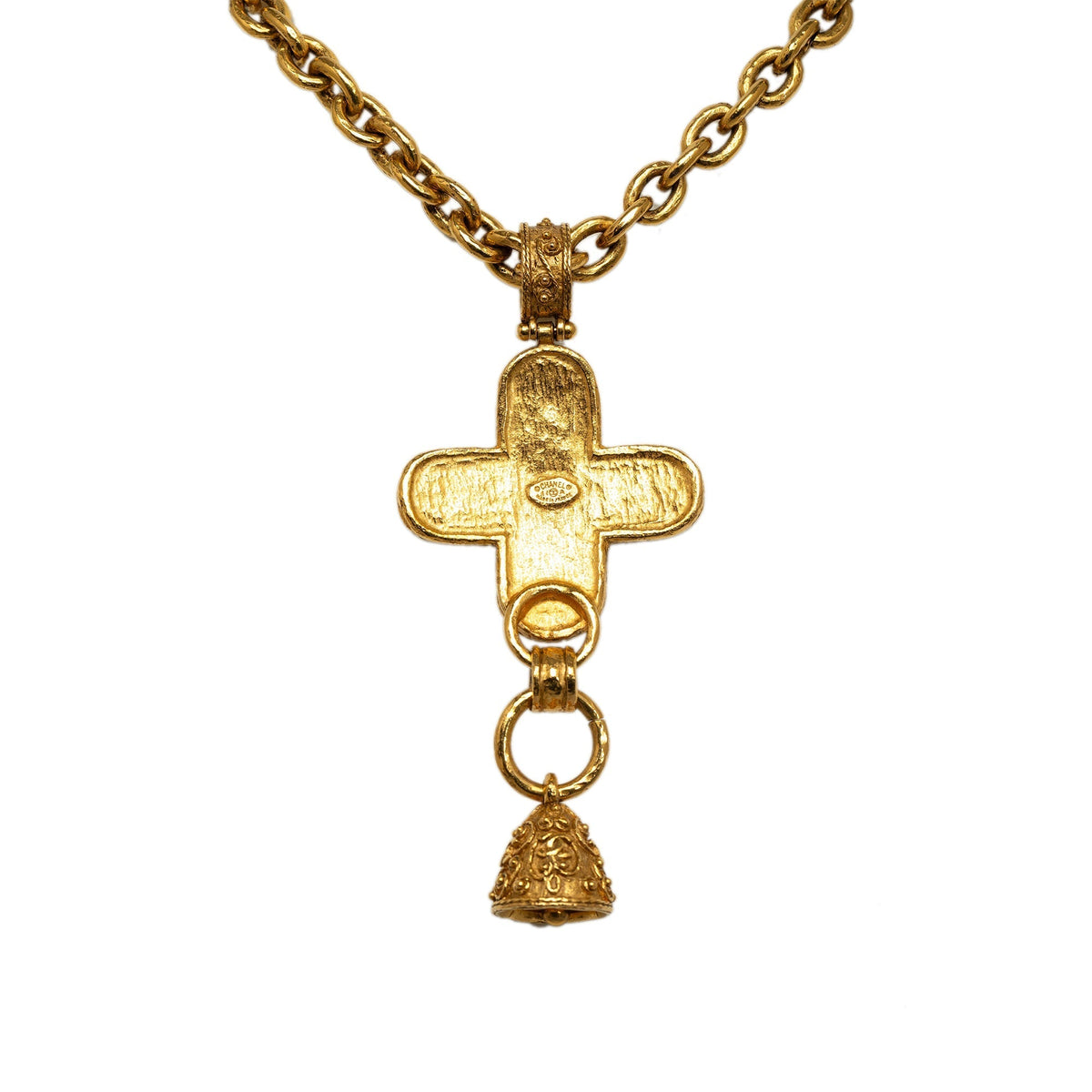 CHANEL Cross Pendant Necklace Costume Necklace