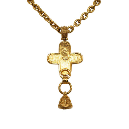 CHANEL Cross Pendant Necklace Costume Necklace