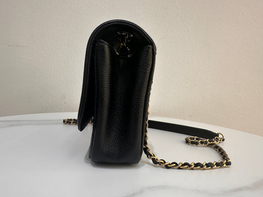CHANEL Caviar Quilted Small CC Filigree Flap Black