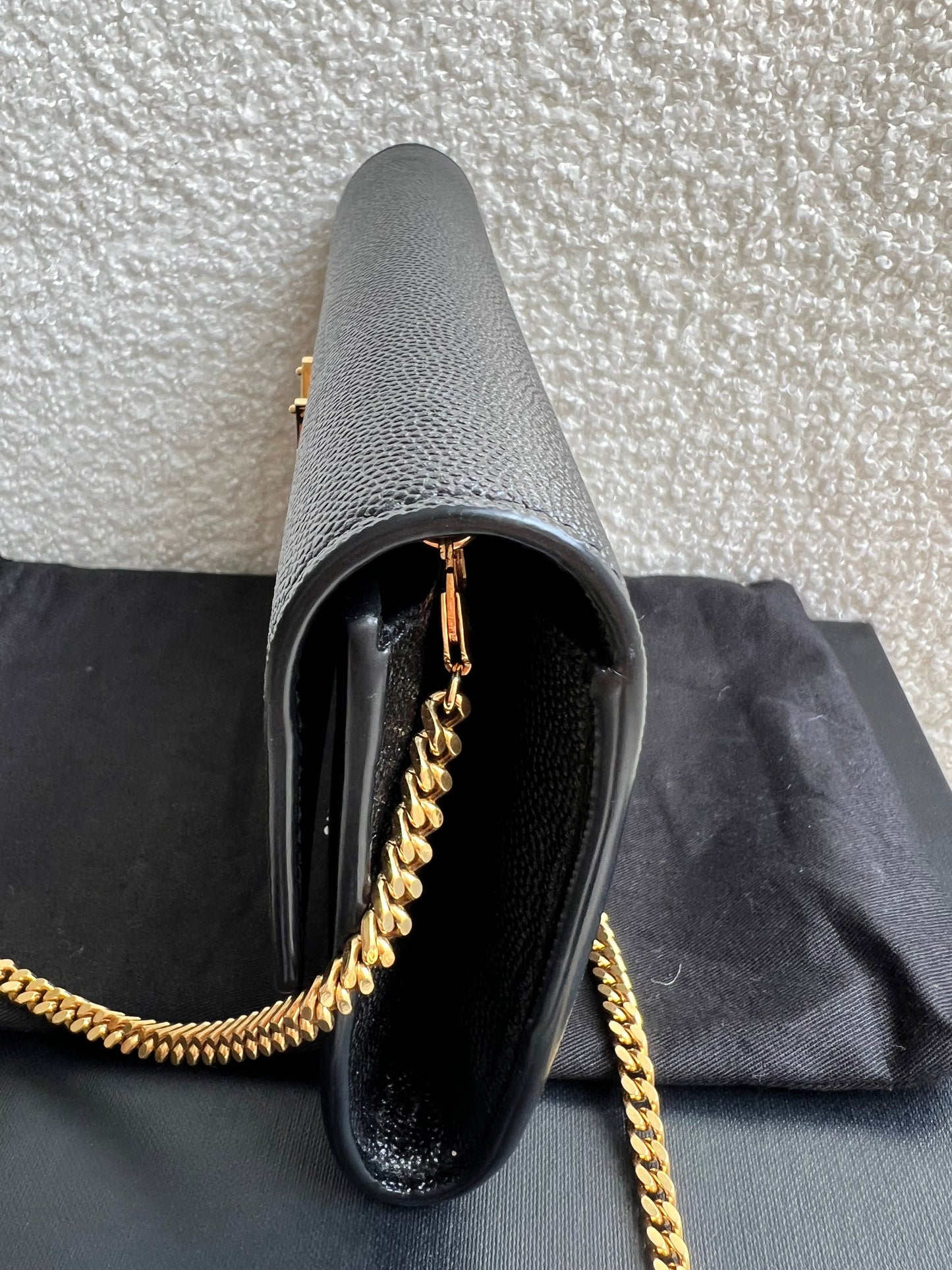 Yves Saint Laurent (YSL) Black Uptown Chain Wallet