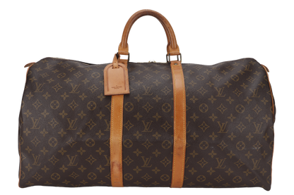 LOUIS VUITTON KEEPALL 55 MONOGRAM CANVAS GOLD HARDWARE WITH DUST COVER