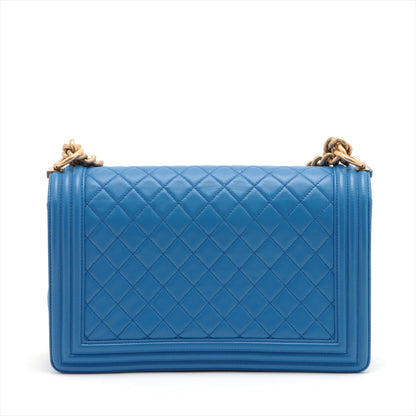 CHANEL Boy Chain Shoulder Bag in Lambskin Blue