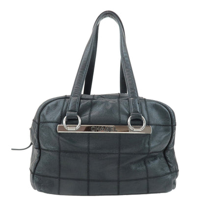 CHANEL Chocolate Bar Caviar Skin Mini Boston Bag Black A26135