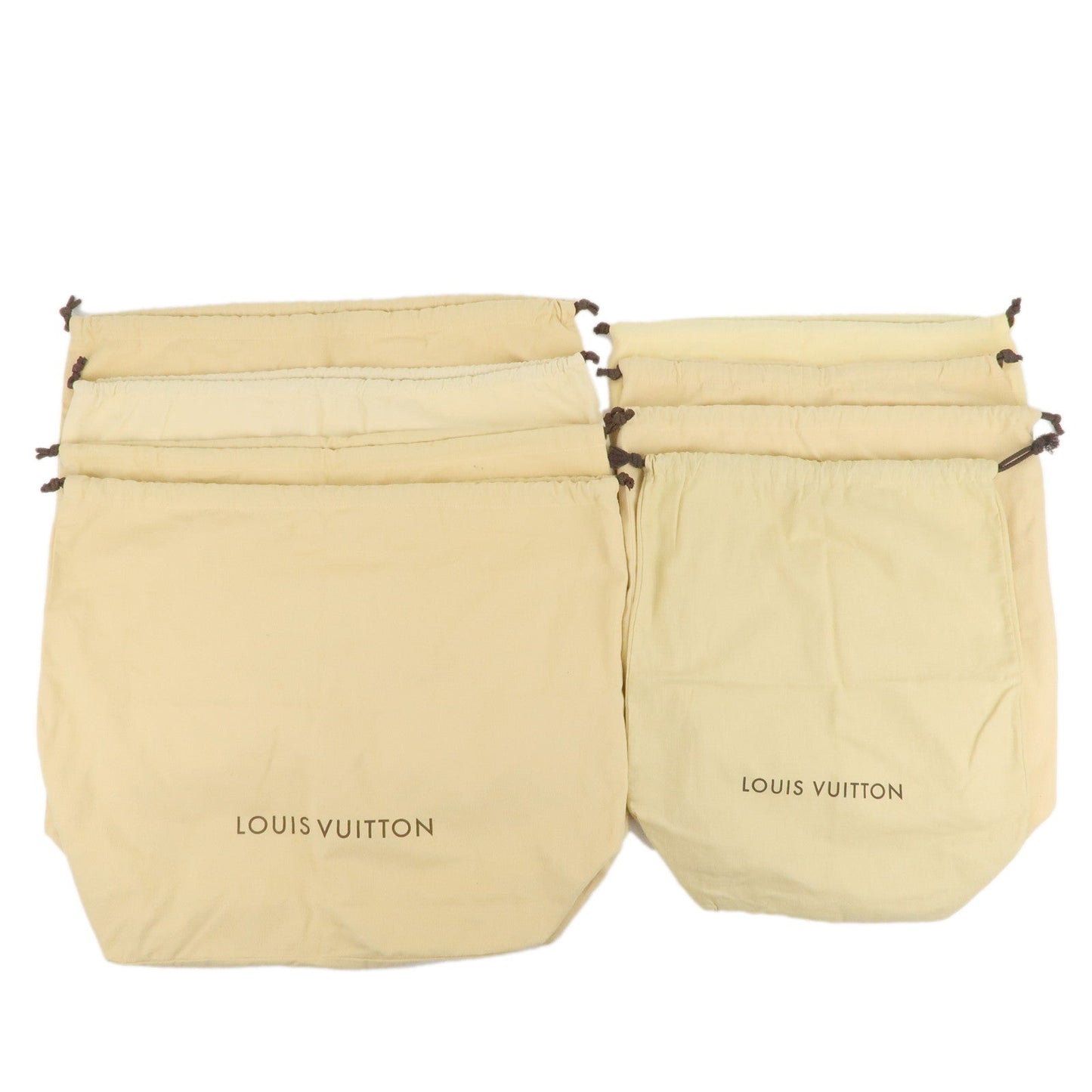 Louis Vuitton Set of 8 Dust Bag Draw String Beige