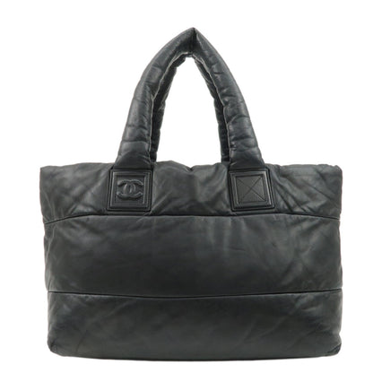CHANEL COCO Cocoon Lamb Skin Tote Bag Shoulder Bag MM Black A47107
