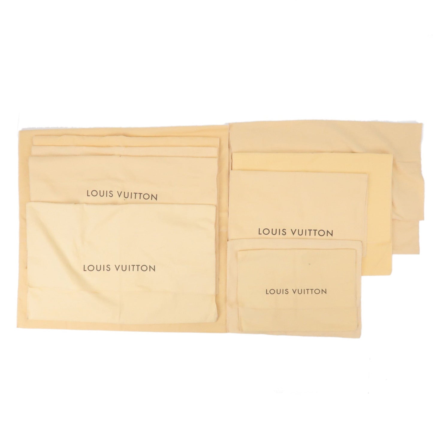 Louis Vuitton Set of 10 Dust Bag Flap Type Beige Brown