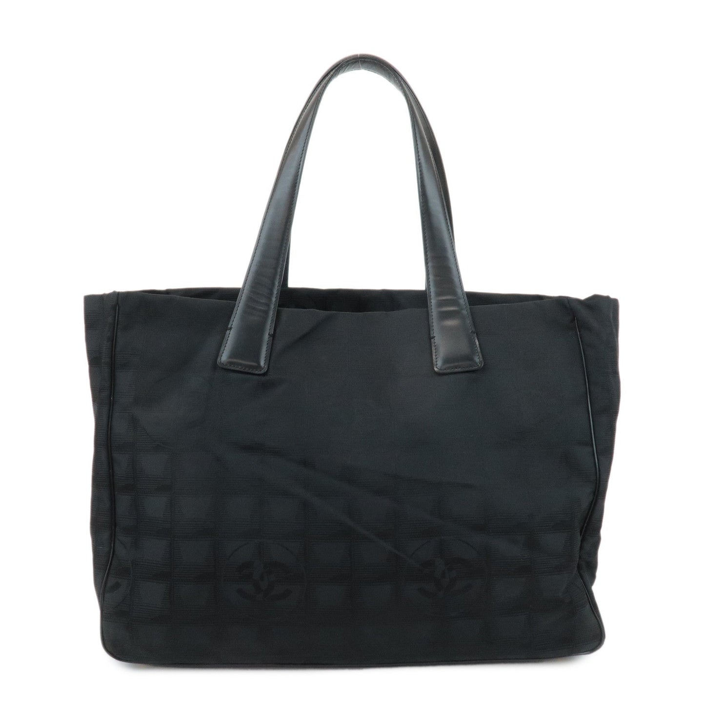 CHANEL New Travel Line Nylon Jacquard Leather Tote Bag A15991