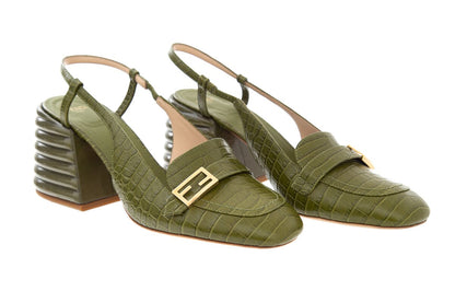 Fendi Promenade Zucca Logo Slingbacks SZ 40.5