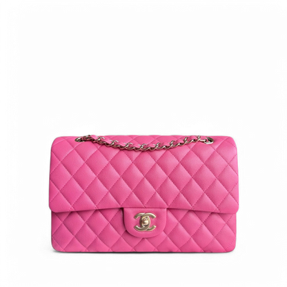 Chanel Classic Flap Medium - Caviar 25CM Quilted Pink Gold Hardware Series 27