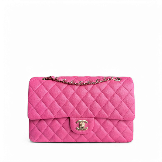 Chanel Classic Flap Medium - Caviar 25CM Quilted Pink Gold Hardware Series 27