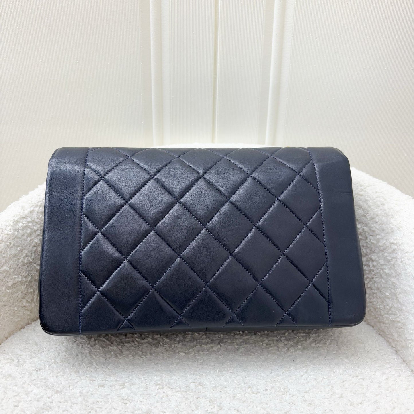 Chanel Vintage Medium Diana Flap in Midnight Blue Lambskin and 24K Gold-Plated HW