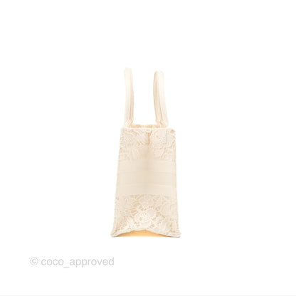 Dior Small Book Tote Natural Macramé-Effect Embroidery