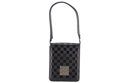 LOUIS VUITTON M92129 CABARET CLUB HANDBAG DAMIER VERNIS SILVER HARDWARE WITH DUST COVER