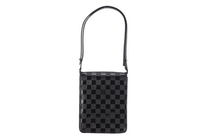 LOUIS VUITTON M92129 CABARET CLUB HANDBAG DAMIER VERNIS SILVER HARDWARE WITH DUST COVER