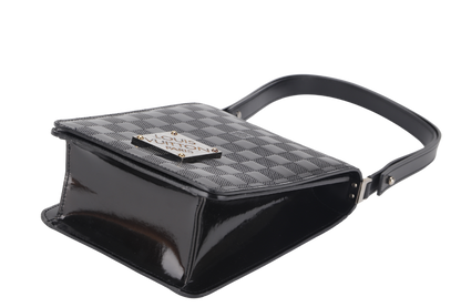 LOUIS VUITTON M92129 CABARET CLUB HANDBAG DAMIER VERNIS SILVER HARDWARE WITH DUST COVER