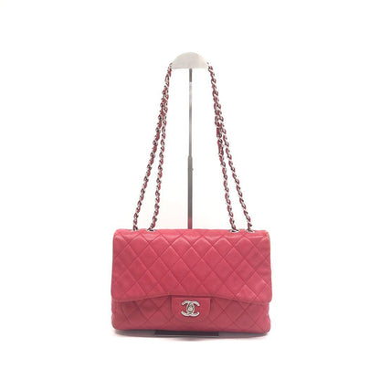 Chanel Classic Flap Jumbo Red Caviar Leather Single Flap Silver Hardware 2008-2009