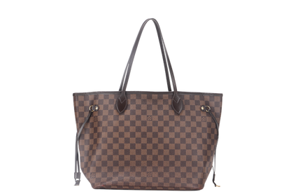 LOUIS VUITTON NEVERFULL MM (N40600) BROWN DAMIER EBENE GOLD HARDWARE