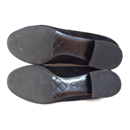 Chanel Black Suede Ballerinas, 36.5