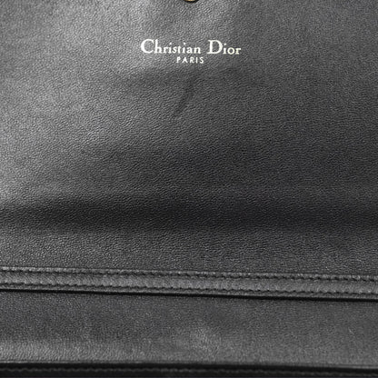 Christian Dior Diorama Croisiere Chain Wallet Black Grained Calfskin Gold Hardware