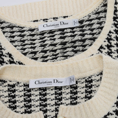 Dior Ivory & Black Technical Knit Houndstooth Twinset