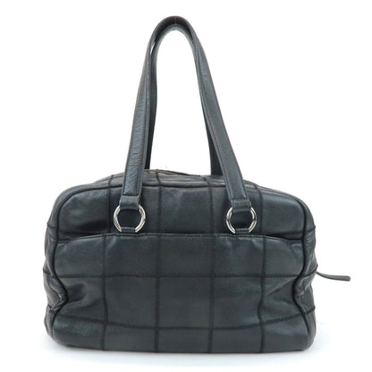 CHANEL Chocolate Bar Caviar Skin Mini Boston Bag Black A26135