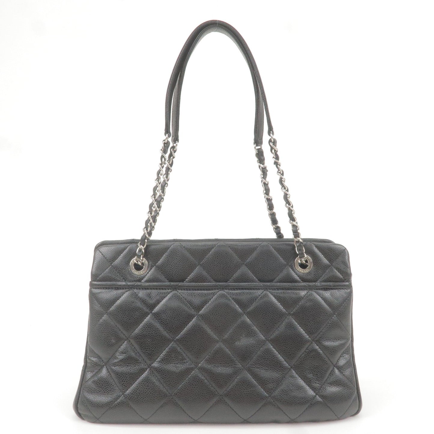 CHANEL Matelasse Caviar Skin Chain Tote Bag Black A67294