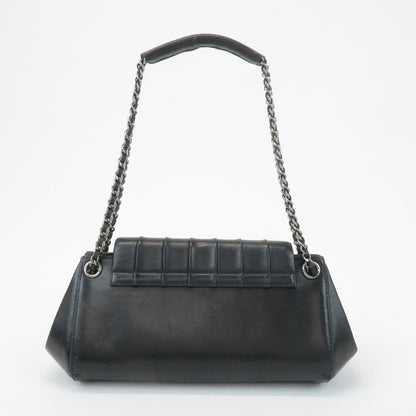 CHANEL Mademoiselle Lamb Skin Chain Shoulder Bag Hand Bag Black