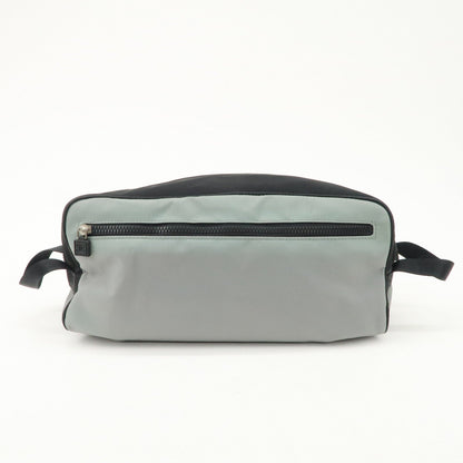 CHANEL Sportsline Nylon Canvas Shoes Bag Hand Bag Black Gray