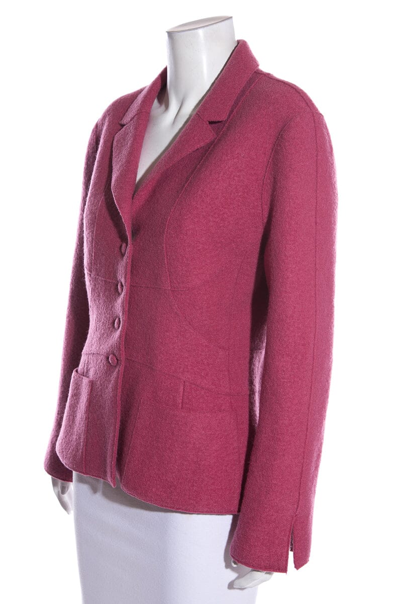 Chanel Pink 1999 A/W Boiled Wool Jacket SZ 40