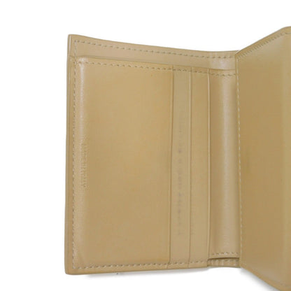 CELINE Tri-fold wallet 10B57 Grained calfskin (embossed) beige New logo Small trifold wallet Women Used