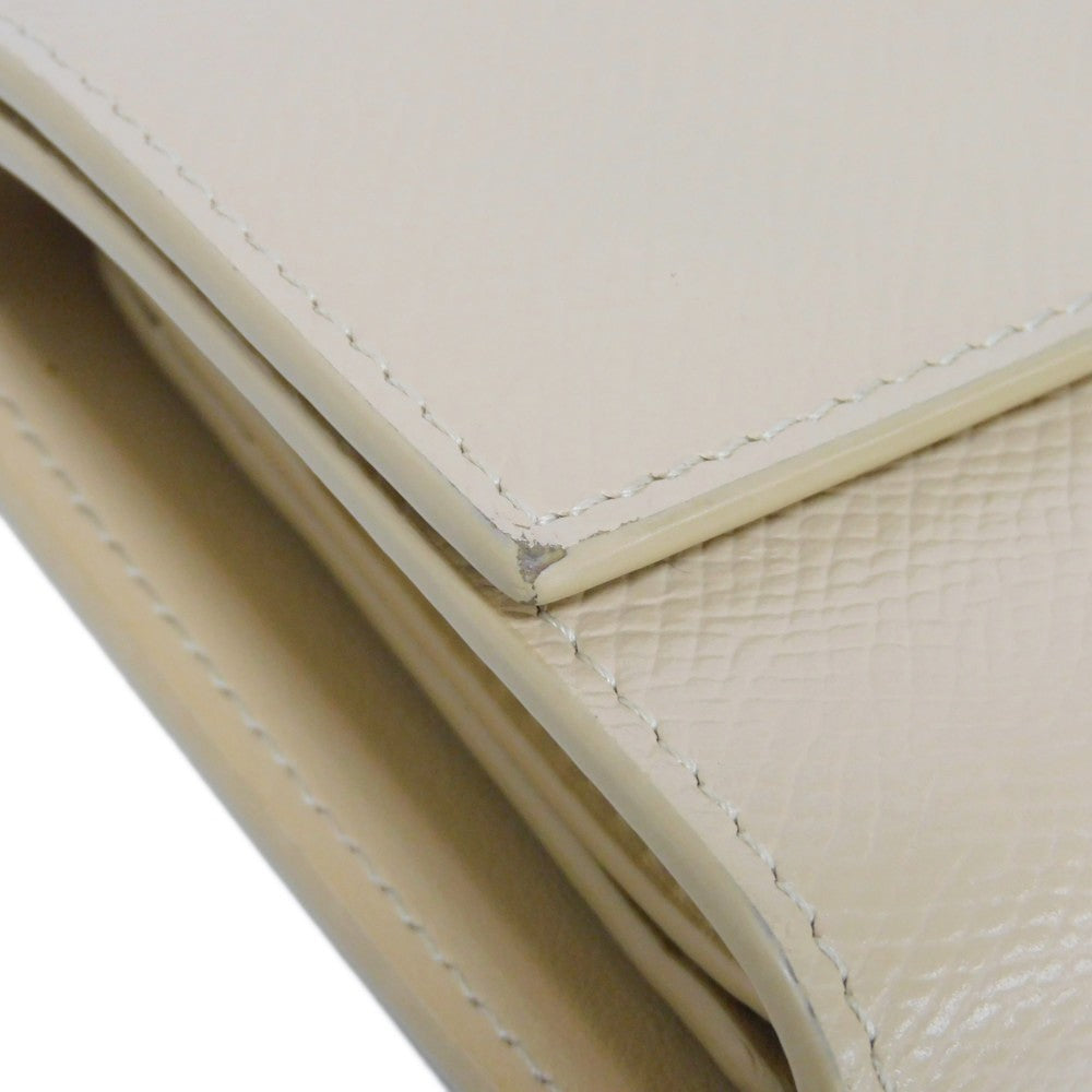 CELINE Tri-fold wallet 10B57 Grained calfskin (embossed) beige New logo Small trifold wallet Women Used