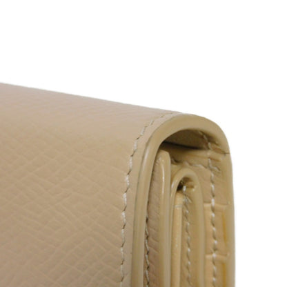 CELINE Tri-fold wallet 10B57 Grained calfskin (embossed) beige New logo Small trifold wallet Women Used