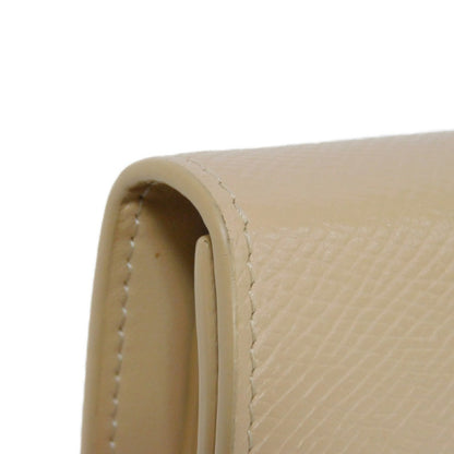 CELINE Tri-fold wallet 10B57 Grained calfskin (embossed) beige New logo Small trifold wallet Women Used