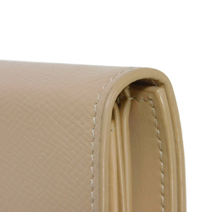 CELINE Tri-fold wallet 10B57 Grained calfskin (embossed) beige New logo Small trifold wallet Women Used