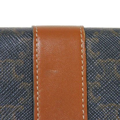 CELINE Tri-fold wallet 10D572BZ9.04LU Triomphe canvas (coated) x calfskin Tan Triomphe Small trifold wallet Women(Unisex) Used