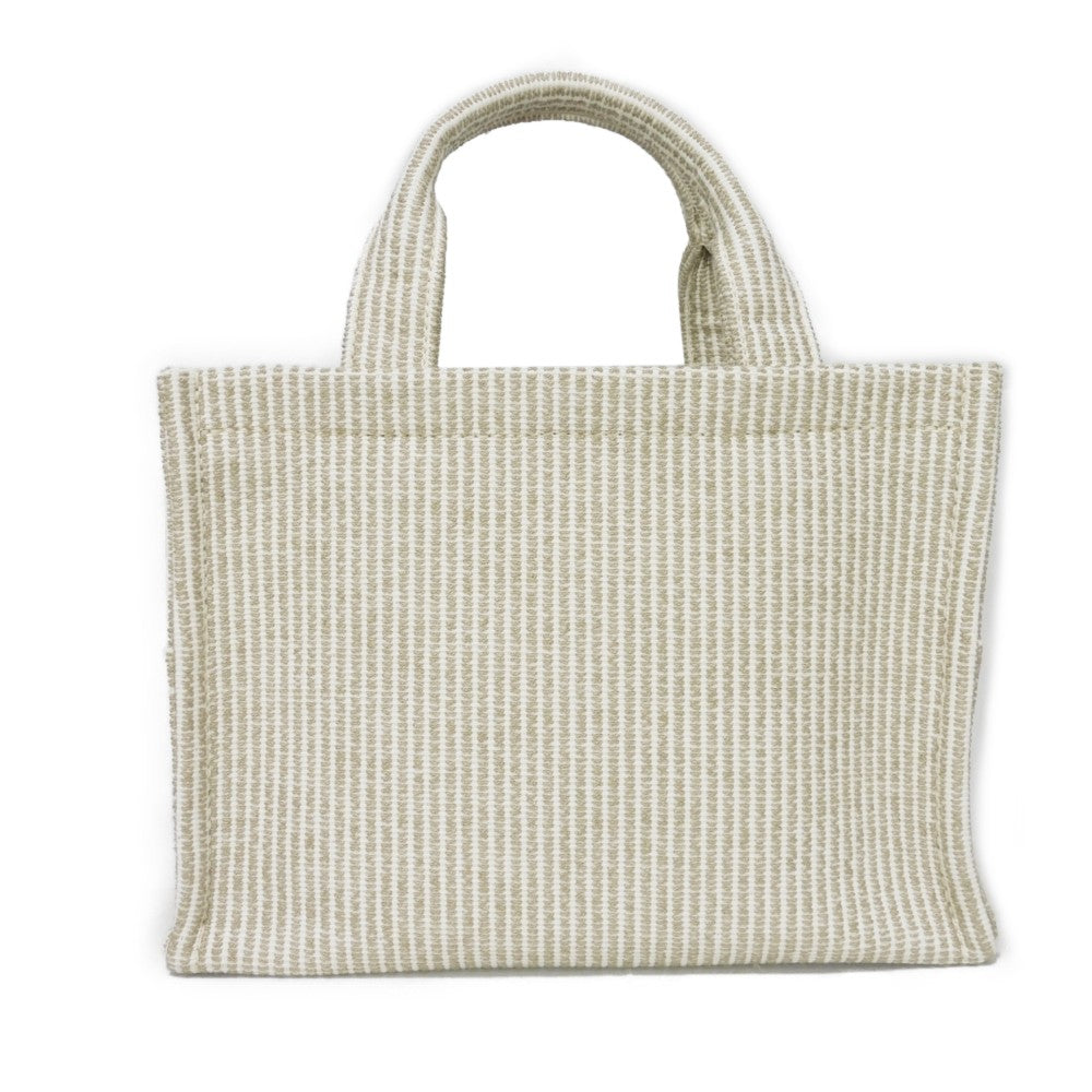 CELINE Handbag 199162FEE.02BG Textile x Calfskin beige Triomphe Small Hippo Tice Women Used