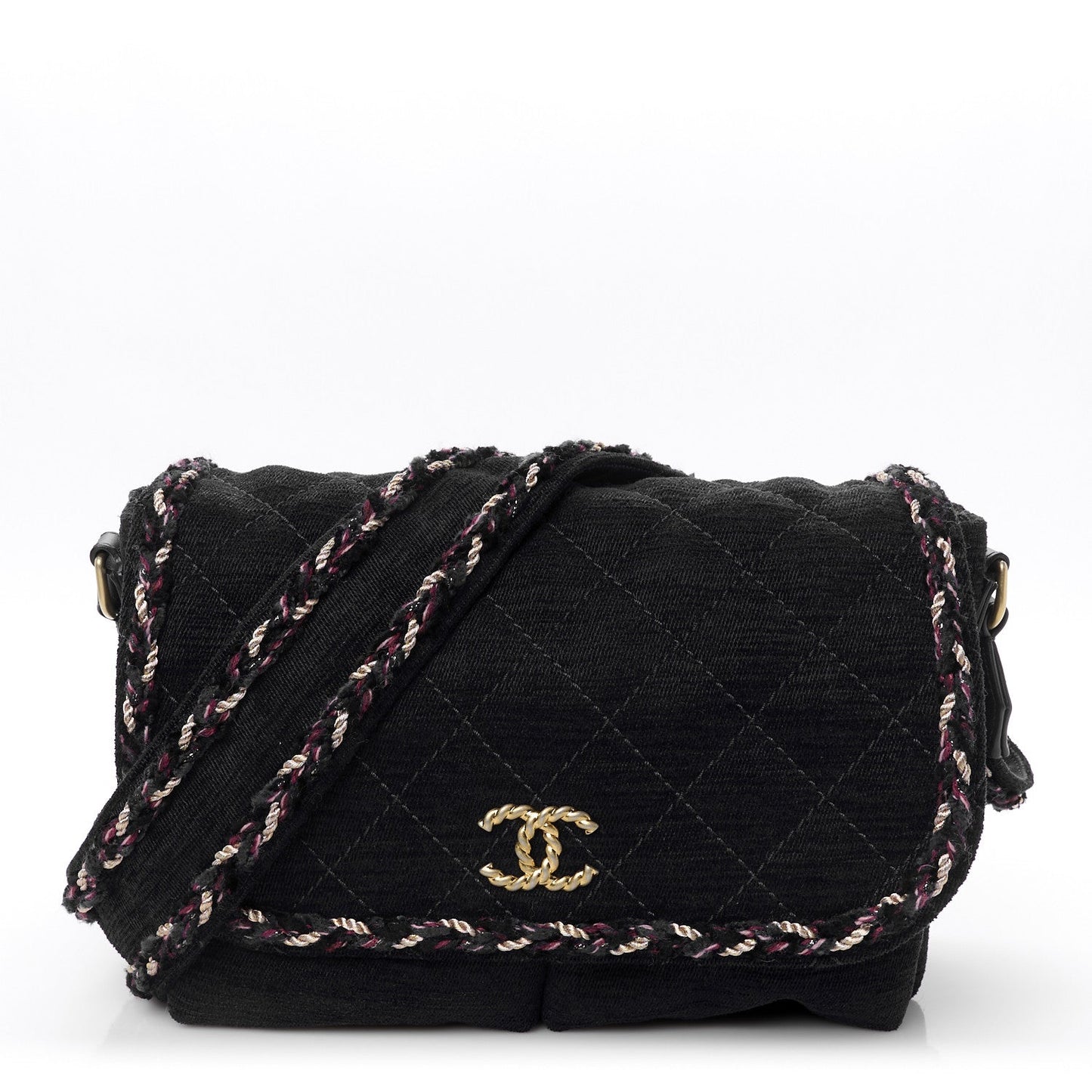 Wool Velvet Quilted Parisian Stroll Messenger Navy