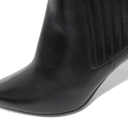 CELINE Booties 327913002C.38NO Shiny calfskin black Side Gore Chelsea cropped boots Women Used