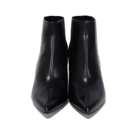 CELINE Booties 327913002C.38NO Shiny calfskin black Side Gore Chelsea cropped boots Women Used