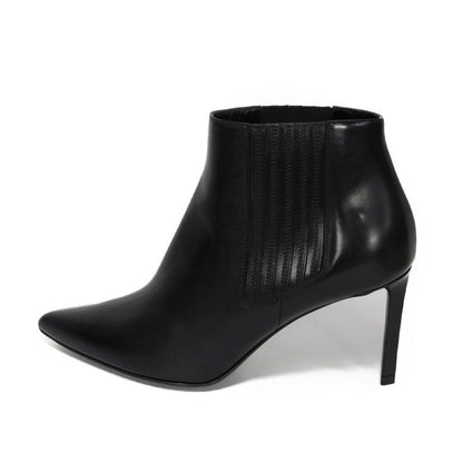 CELINE Booties 327913002C.38NO Shiny calfskin black Side Gore Chelsea cropped boots Women Used