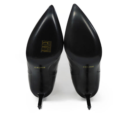CELINE Booties 327913002C.38NO Shiny calfskin black Side Gore Chelsea cropped boots Women Used