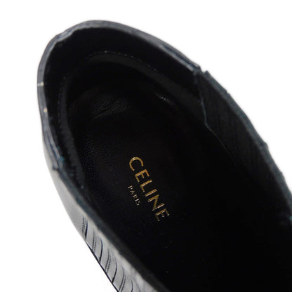 CELINE Booties 327913002C.38NO Shiny calfskin black Side Gore Chelsea cropped boots Women Used