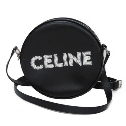 CELINE Shoulder Bag 195883DDJ.38SI Calfskin Black x white logo studs Round Mini Bag Women(Unisex) Used