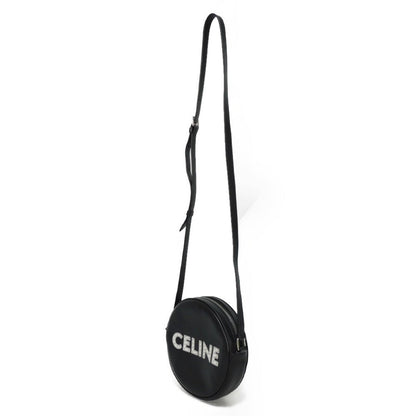 CELINE Shoulder Bag 195883DDJ.38SI Calfskin Black x white logo studs Round Mini Bag Women(Unisex) Used