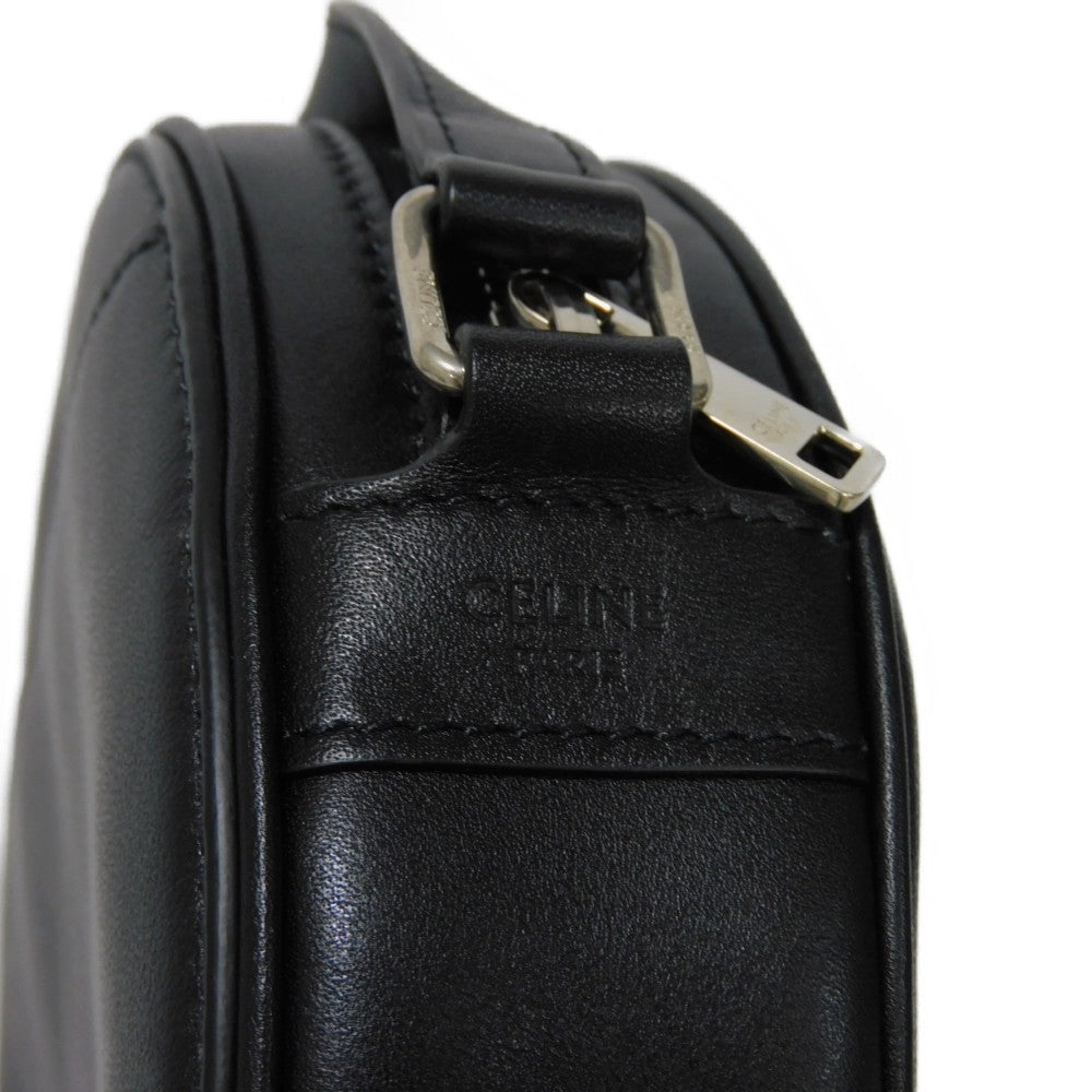 CELINE Shoulder Bag 195883DDJ.38SI Calfskin Black x white logo studs Round Mini Bag Women(Unisex) Used